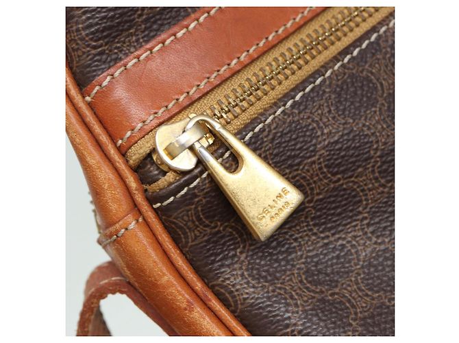 Céline Borsa a spalla in tela Macadam CELINE in pelle PVC marrone Auth ar12296 - vista 22