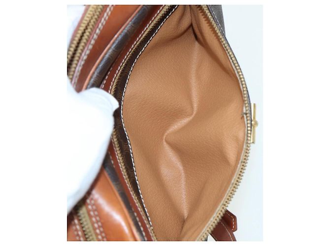 Céline Borsa a spalla in tela Macadam CELINE in pelle PVC marrone Auth ar12296 - vista 23