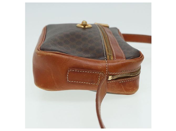 Céline Borsa a spalla in tela Macadam CELINE in pelle PVC marrone Auth ar12296 - vista 4