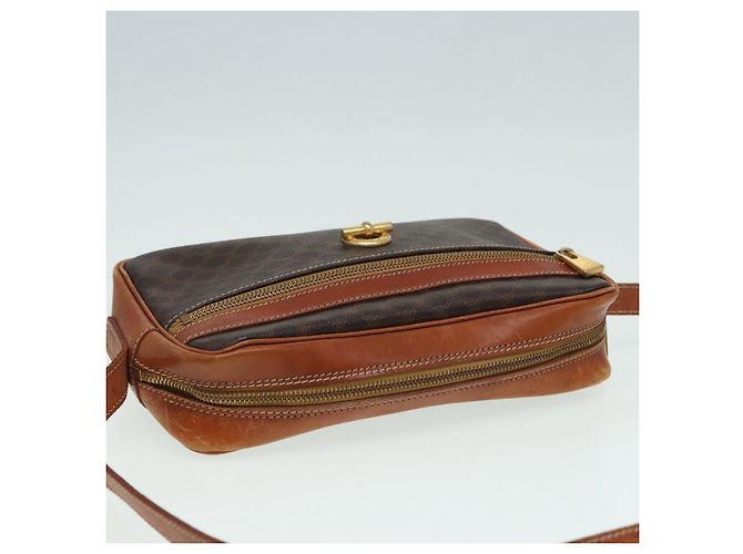 Céline Borsa a spalla in tela Macadam CELINE in pelle PVC marrone Auth ar12296 - vista 6