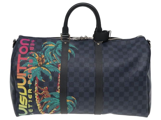 LOUIS VUITTON Sac Boston Keepall Bandoulière 45 Damier Cobalt N50002 Auth 84480S - vue 13