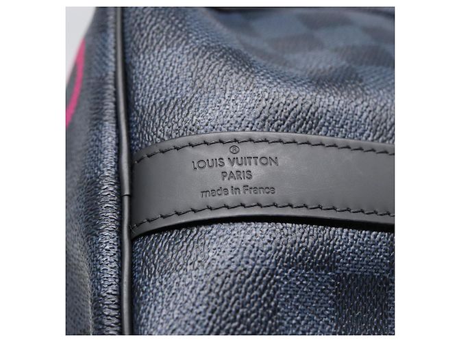 LOUIS VUITTON Sac Boston Keepall Bandoulière 45 Damier Cobalt N50002 Auth 84480S - vue 17