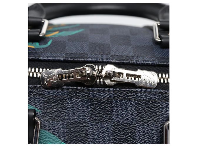 LOUIS VUITTON Sac Boston Keepall Bandoulière 45 Damier Cobalt N50002 Auth 84480S - vue 19