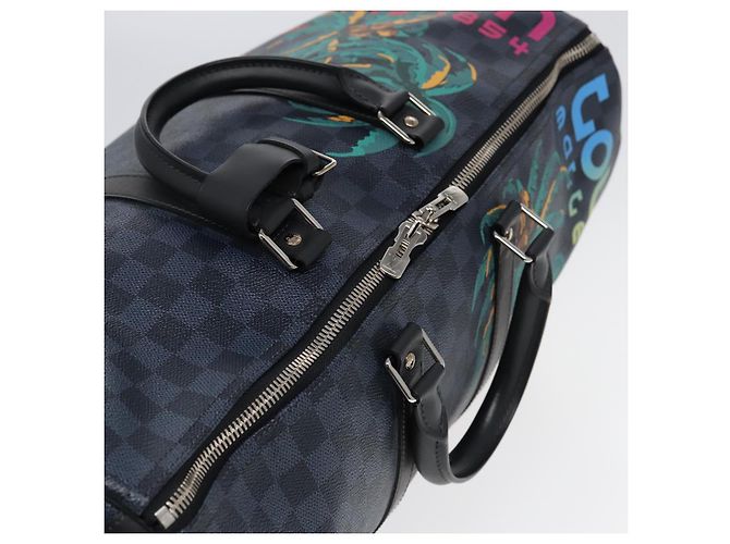 LOUIS VUITTON Sac Boston Keepall Bandoulière 45 Damier Cobalt N50002 Auth 84480S - vue 6