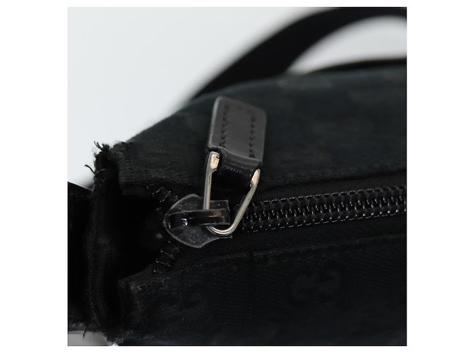 Bolso de Hombro GG Canvas Gucci Negro 145857 Auth ep5062 - vista 10
