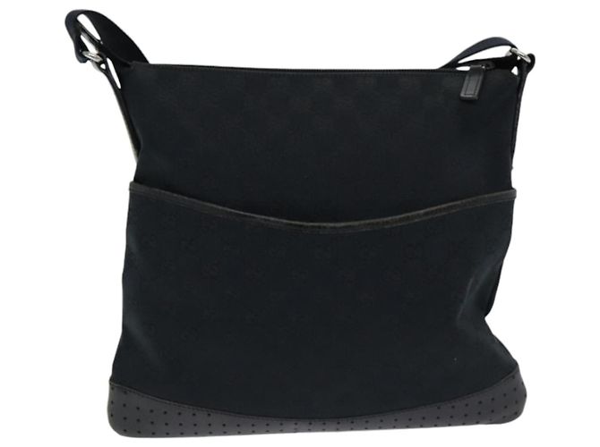 Bolso de Hombro GG Canvas Gucci Negro 145857 Auth ep5062 - vista 13
