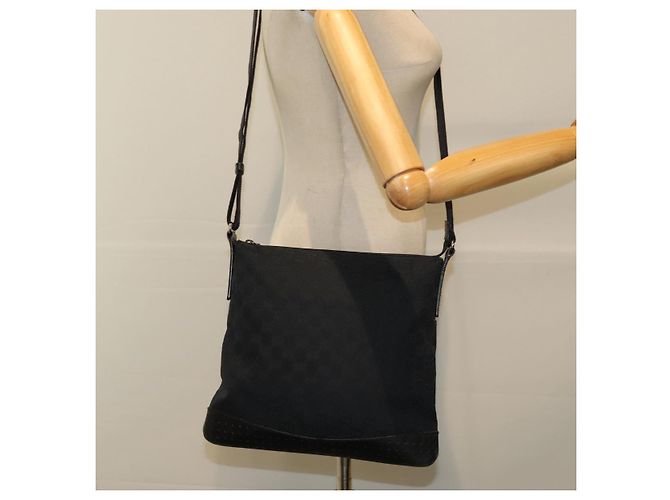Bolso de Hombro GG Canvas Gucci Negro 145857 Auth ep5062 - vista 23
