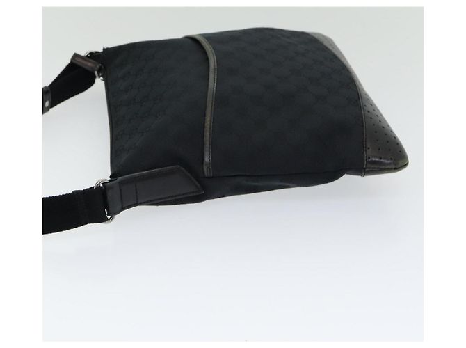 Bolso de Hombro GG Canvas Gucci Negro 145857 Auth ep5062 - vista 3