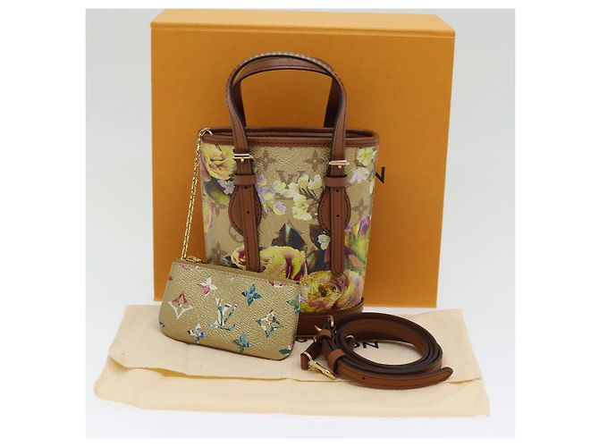 Bucket LOUIS VUITTON LV Borsa a secchiello Nano Garden Beige M81724 LV Auth 84696S - vista 12