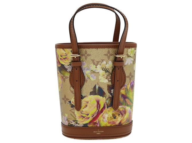 Bucket LOUIS VUITTON LV Borsa a secchiello Nano Garden Beige M81724 LV Auth 84696S - vista 13