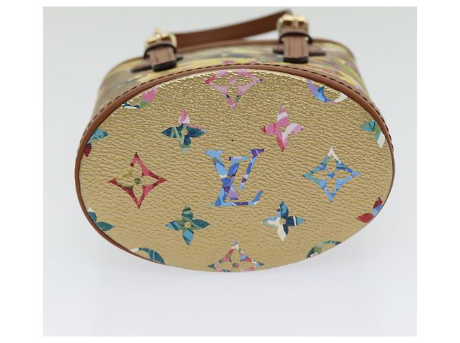 Bucket LOUIS VUITTON LV Borsa a secchiello Nano Garden Beige M81724 LV Auth 84696S - vista 5