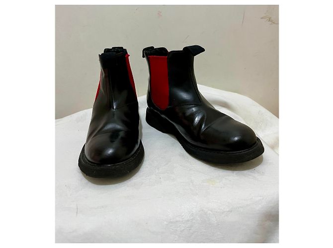 Botas Chelsea de cuero negro Prada Roja - vista 3