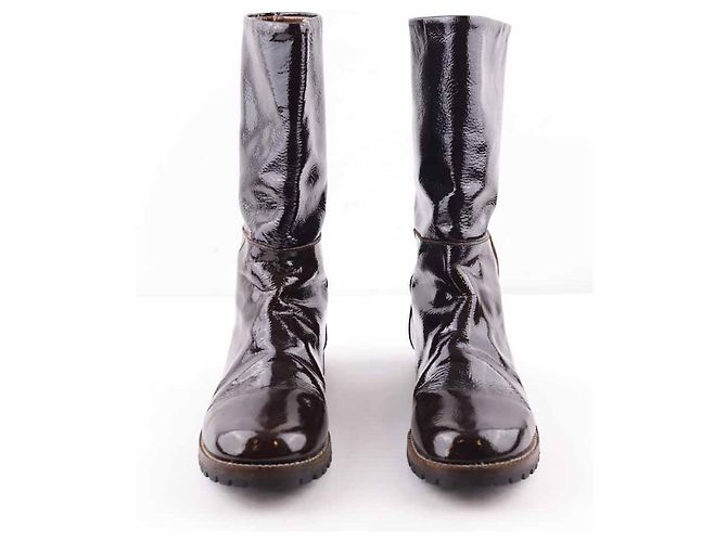 Marni Lackleder-Bikerstiefel - Ansicht 2