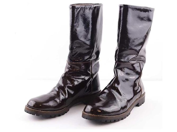Marni Lackleder-Bikerstiefel - Ansicht 3