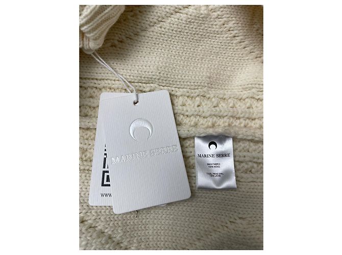 Marine Serre Kleid Wolle Creme - Ansicht 2