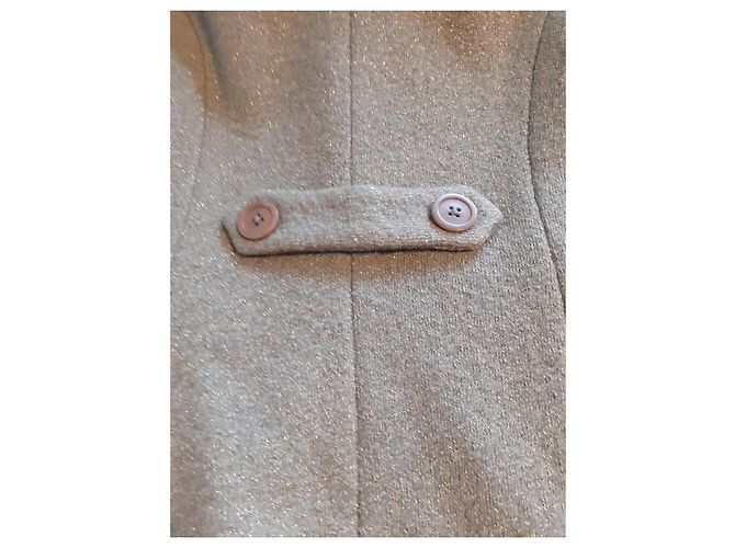 Alain Manoukian Jacke aus Wolle und Metallfasern Khaki Metallisch - Ansicht 3