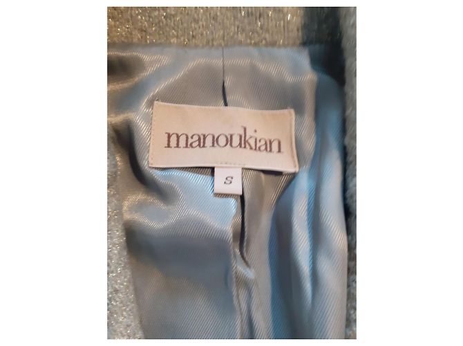 Alain Manoukian Jacke aus Wolle und Metallfasern Khaki Metallisch - Ansicht 5