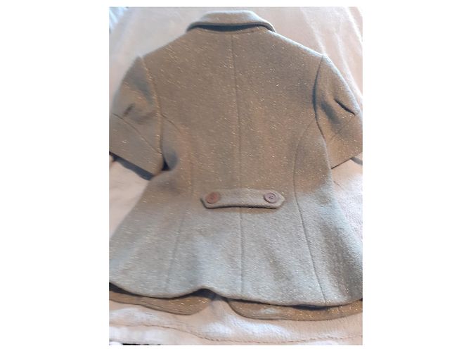 Alain Manoukian Jacke aus Wolle und Metallfasern Khaki Metallisch - Ansicht 6