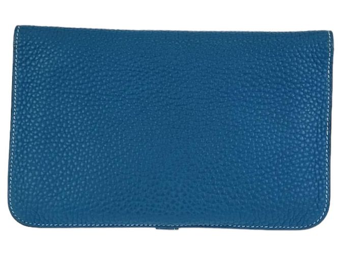 Hermès Portafoglio lungo Hermes Dogon GM Blu - vista 2