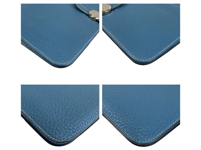 Hermès Portafoglio lungo Hermes Dogon GM Blu - vista 3