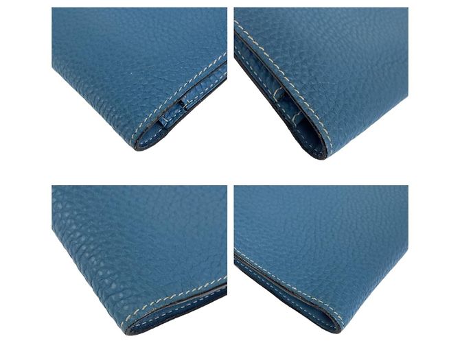Hermès Portafoglio lungo Hermes Dogon GM Blu - vista 4
