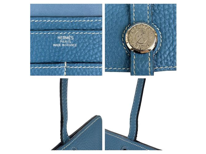 Hermès Portafoglio lungo Hermes Dogon GM Blu - vista 5