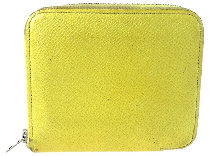 Portafoglio compatto in pelle Azap Silk'in di Hermès Giallo - vista 2