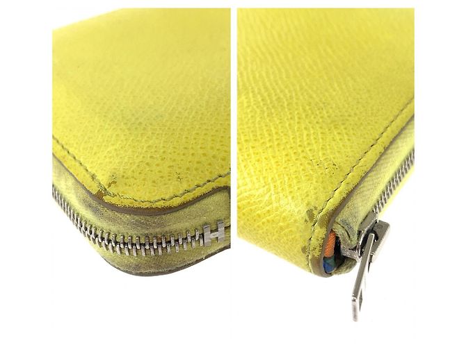 Portafoglio compatto in pelle Azap Silk'in di Hermès Giallo - vista 3