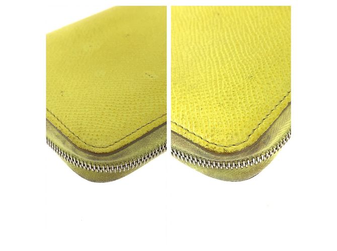 Portafoglio compatto in pelle Azap Silk'in di Hermès Giallo - vista 4