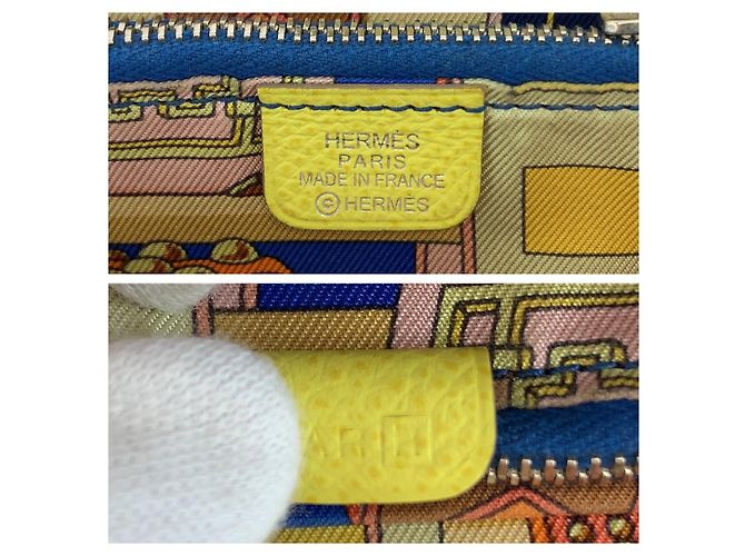 Portafoglio compatto in pelle Azap Silk'in di Hermès Giallo - vista 5