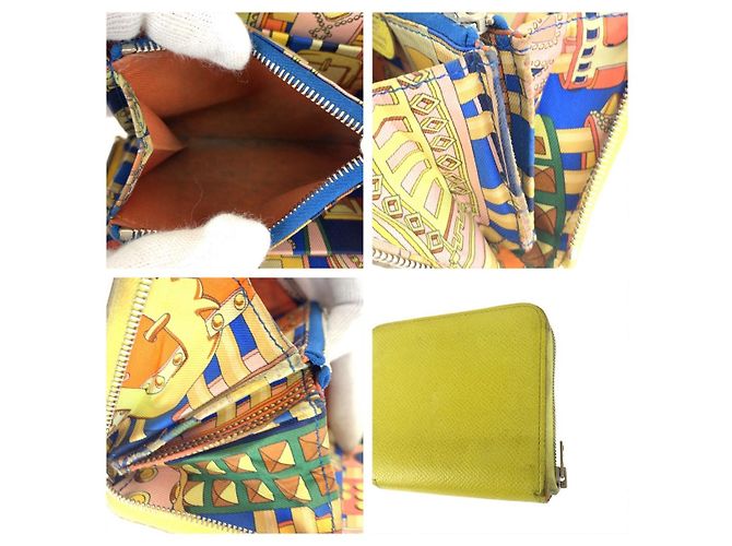 Portafoglio compatto in pelle Azap Silk'in di Hermès Giallo - vista 6