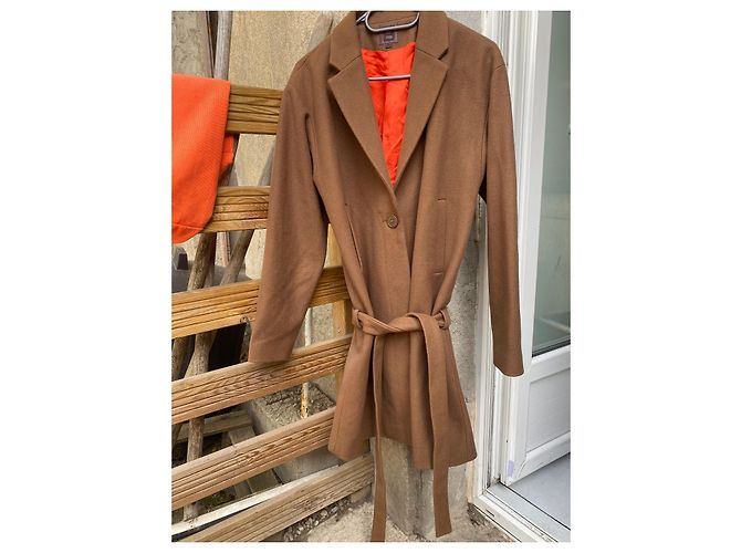 Bensimon Long Coat Caramel Wool Size 38 - view 2