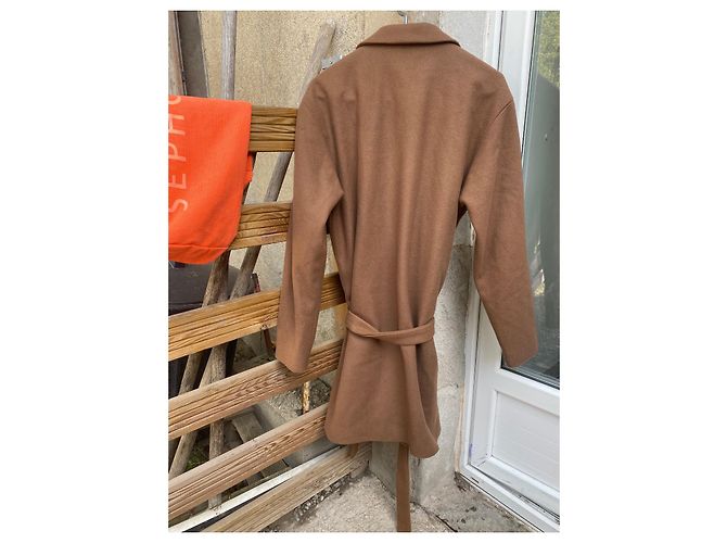 Bensimon Long Coat Caramel Wool Size 38 - view 7
