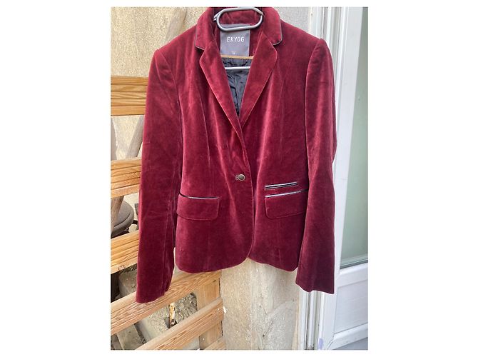 Chaqueta Ekyog de algodón rojo oscuro Burdeos - vista 2