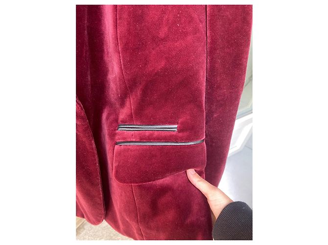 Chaqueta Ekyog de algodón rojo oscuro Burdeos - vista 4
