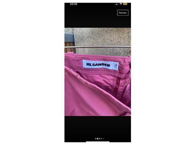 Pantalones Jil Sander rosas de algodón - vista 3