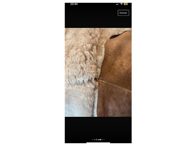 Chaqueta Ventcouvert de cuero de cordero beige - vista 15