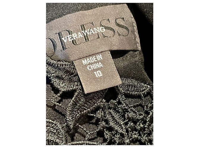 Vera Wang Vestido de noche de encaje guipur con espalda descubierta Negro - vista 5