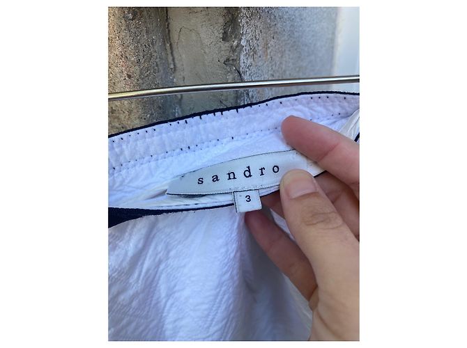 Gonna Sandro in cotone bianco - vista 5