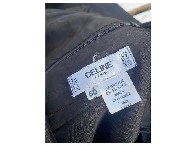 Falda de lana negra Céline Negro - vista 4