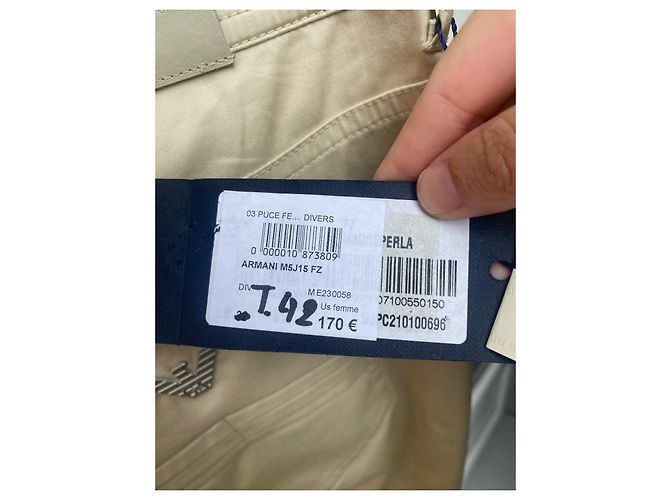 Pantalones Armani Beige de Algodón - vista 10