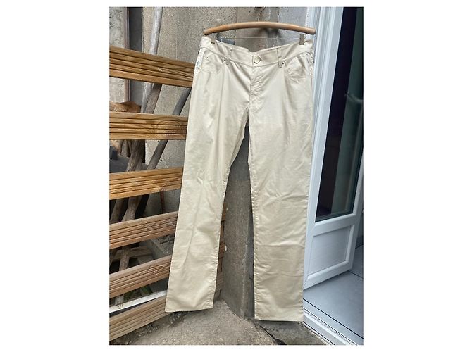 Pantalones Armani Beige de Algodón - vista 2
