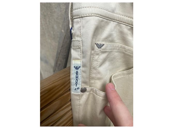 Pantalones Armani Beige de Algodón - vista 3