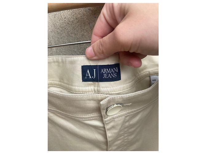 Pantalones Armani Beige de Algodón - vista 4