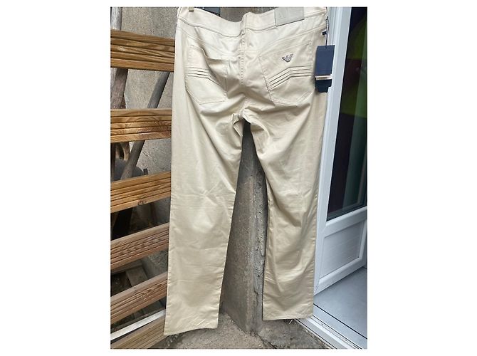 Pantalones Armani Beige de Algodón - vista 6