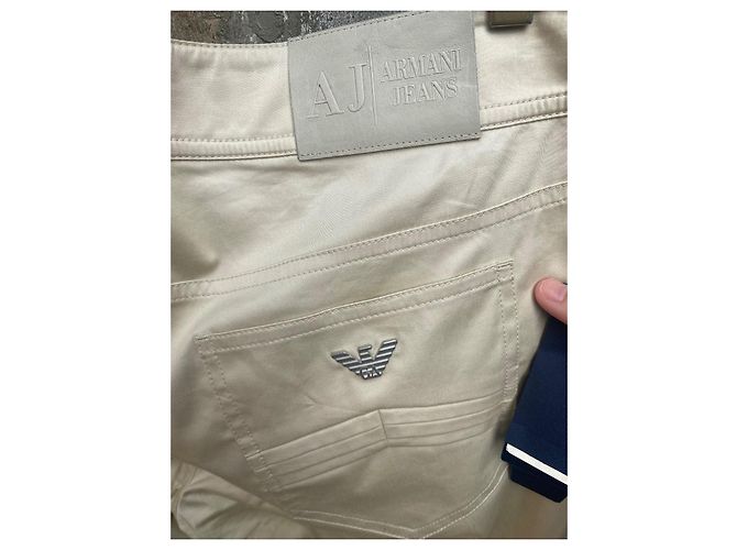 Pantalones Armani Beige de Algodón - vista 8