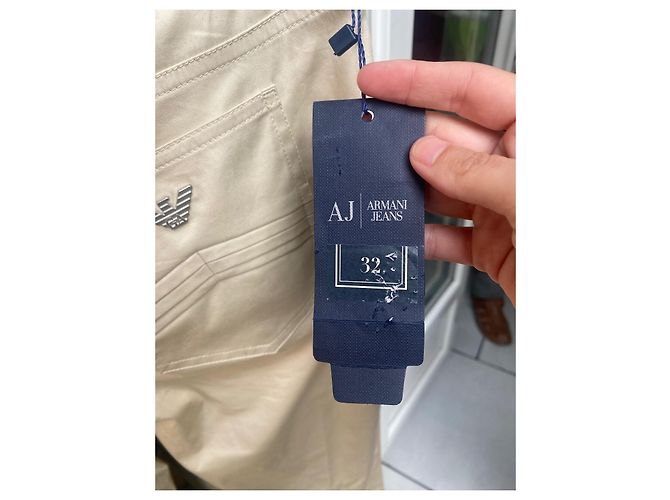 Pantalones Armani Beige de Algodón - vista 9