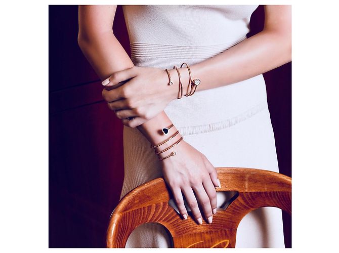 Bracciale Twist Happy Hearts in oro rosa 18K con diamanti e onice nero Chopard - vista 7