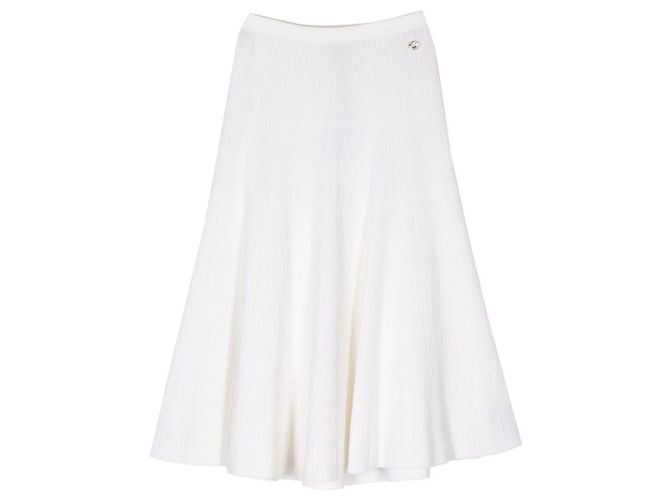 Falda Acampanada Chanel de Algodón Blanca Blanco - vista 2
