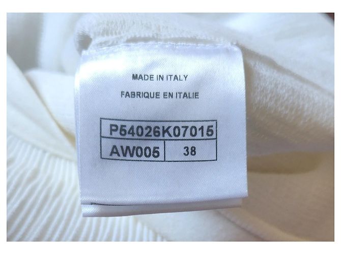 Falda Acampanada Chanel de Algodón Blanca Blanco - vista 3
